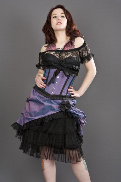  Lily underbust waist cincher in lilac taffeta Burleska lily-underbust-corset-lilac-taffeta  1