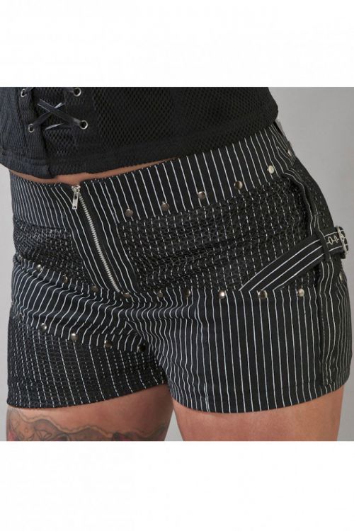  Melissa gothic hotpants in black and white stripes Burleska melissa-hotpants-white-stripe  1