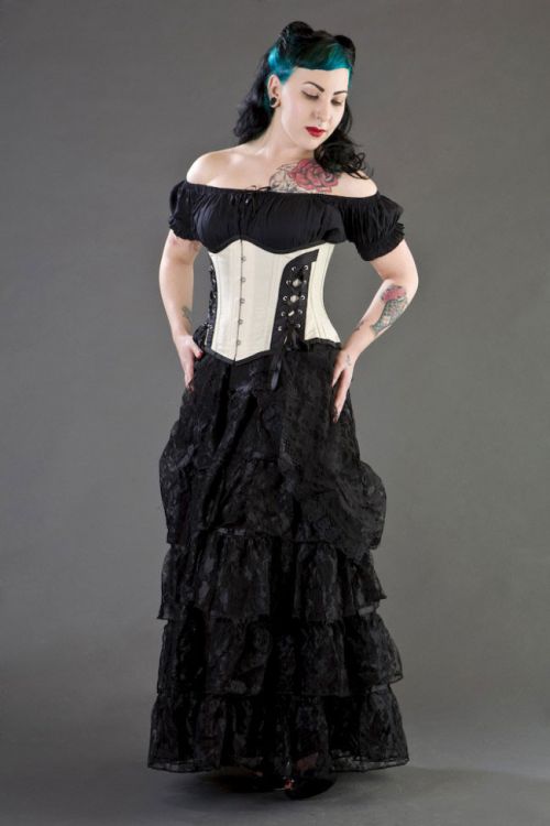  Mistress underbust waist cincher in cream taffeta Burleska mistress-underbust-corset-cream-taffeta  1