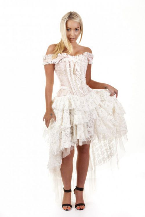  Ophelie maxi corset dress in baby pink king brocade Burleska ophelie-corset-dress-baby-pink-king-brocade /   /  1