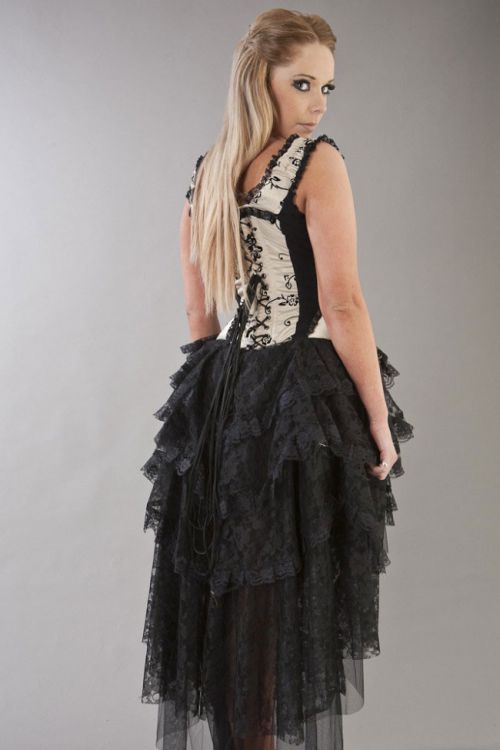  Ophelie victorian gothic corset dress in cream satin flock Burleska ophelie-corset-dress-cream-satin-flock  2