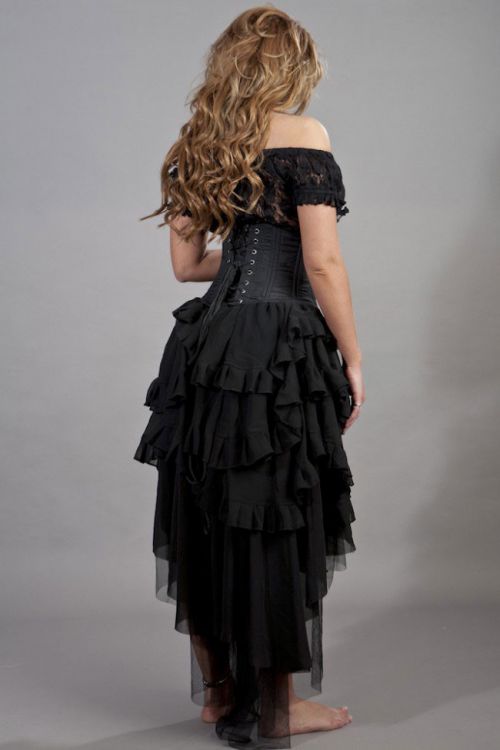  Ophelie long burlesque skirt in black chiffon Burleska ophelie-skirt-black-chiffon  2