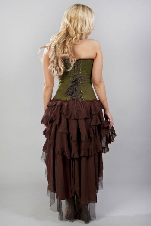  Ophelie long burlesque skirt in brown chiffon Burleska ophelie-skirt-brown-chiffon  2