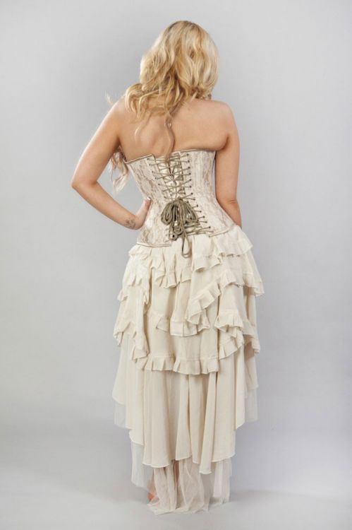 Ophelie long burlesque skirt in cream chiffon Burleska ophelie-skirt-cream-chiffon  2