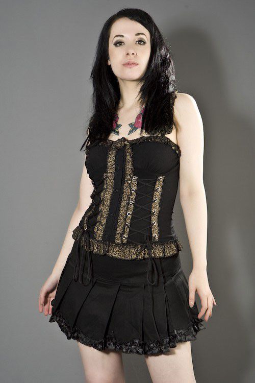  Punky ladies leopard animal print top Burleska punky-top-leopard /   /  1
