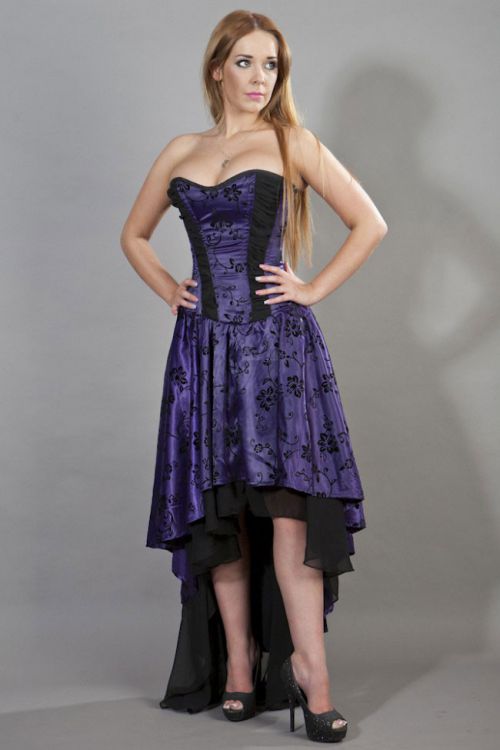  Valerie maxi corset dress in purple satin flock Burleska valerie-corset-dress-purple-satin-flock  1