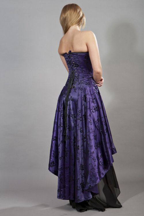  Valerie maxi corset dress in purple satin flock Burleska valerie-corset-dress-purple-satin-flock  2
