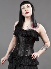 Корсет Black Widow overbust black satin Burleska BLKWID OB B... - маленькая картинка