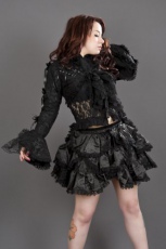  Melissa bolero black cotton/black lace overlay - 