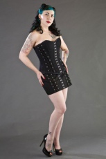  Alchemy punk rock mini skirt in black twill /   - 