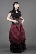  Alexandra victorian maxi skirt in burgundy taffeta - 