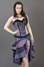  Alice overbust burlesque corset in lilac taffeta - 
