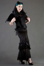  Amy gothic bolero shrug in black velvet - 
