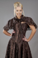  Amy burlesque bolero shrug in satin & lace overlay - 
