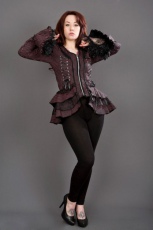 Gothic black red striped jacket - Attitude - 