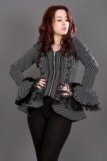  Gothic black white striped jacket - Attitude - 