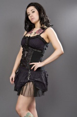  Attitude punk rock top black/purple stripe - 
