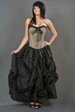  Ballgown victorian maxi skirt in black taffeta - 