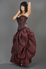  Ballgown victorian maxi skirt in burgundy taffeta - 