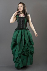  Ballgown victorian gothic long skirt in green taffeta - 