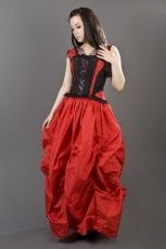  Ballgown maxi victorian skirt in red taffeta - 