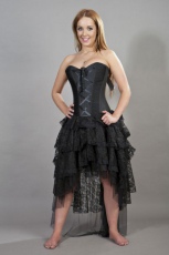  Beverly prom corset dress in black taffeta - 