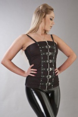  Biker black and red striped corset top - 