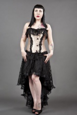  Black Widow overbust gothic corset in gold /black satin - 