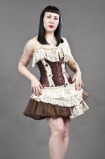  Black Widow gothic mini skirt in brown organza - 