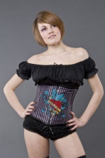  Candy underbust waist cincher with 'Burleska rock' design - 