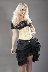  Candy underbust steel boned waist training corset in gold brocade - 
