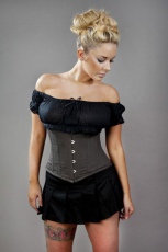  Candy underbust steel boned corset in grey twill - 