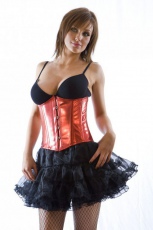  Candy underbust waist trainer corset in metallic red /   - 
