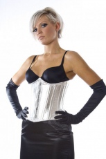  Candy underbust waist cincher metallic silver vinyl - 