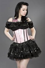  Candy underbust waist training cincher corset in pink and black PVC - 