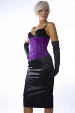  Candy underbust waist training corset in purple & black satin - 