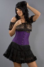  Candy underbust steel boned rockabilly corset in purple gingham - 