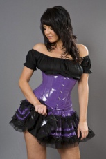  Candy underbust waist cincher corset in purple PVC - 