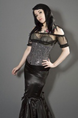  Candy underbust corset with zip in black bond - 