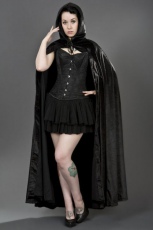  Halloween costume black velvet cape with hood - 