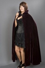  Gothic cape with hood in burgundy velvet - 