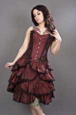  Chantelle overbust steel boned corset in burgundy taffeta - 