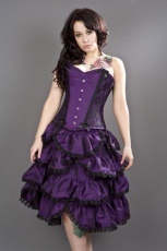  Chantelle overbust steel boned corset in purple taffeta - 