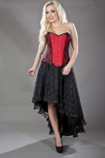  Chantelle overbust steel boned corset in red taffeta - 