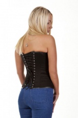 Корсет C-Lock overbust steampunk corset in black twill Burleska c-lock-overbust-corset-black-twill - маленькая картинка