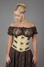  C-Lock underbust steampunk corset in gold brocade - 