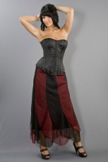  Clown gothic maxi skirt in black and red mesh - 
