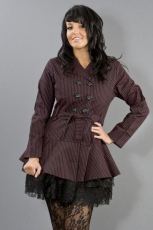  Dark women's gothic jacket in black and red stripes - 