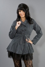  Dark ladies gothic jacket in black and white stripes - 