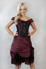  Dita victorian corset dress in burgundy taffeta - 